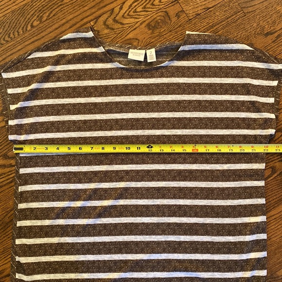 Chico’s striped, cap-sleeve t-shirt. Size 2 (10/L). - Picture 8 of 8